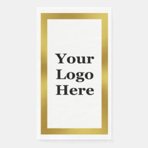 Elegant White en Gold Business Uw Logo hier Servet