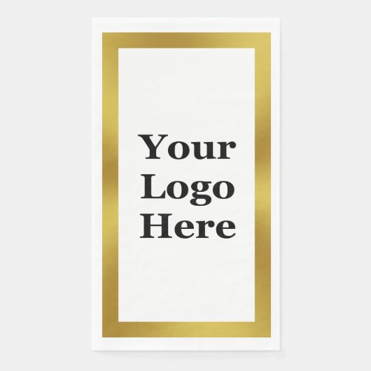 Elegant White en Gold Business Uw Logo hier Servet (Voorkant)