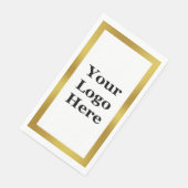 Elegant White en Gold Business Uw Logo hier Servet (Hoek)