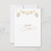 Elegant White en Gold Celestial RSVP met maaltijde (Achterkant)