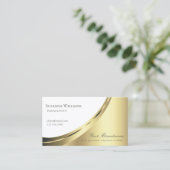 Elegant White en Gold Decor Luxurative Visitekaartje (Staand voorkant)