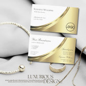 Elegant White en Gold Decor met Logo Luxurous Visitekaartje