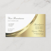 Elegant White en Gold Decor met Logo Luxurous Visitekaartje (Achterkant)