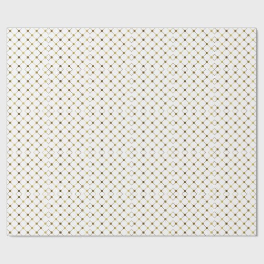 Elegant White en Gold Dot Grid Cadeaupapier (Vlak)