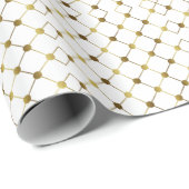 Elegant White en Gold Dot Grid Cadeaupapier (Rol Hoek)