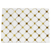 Elegant White en Gold Dot Grid Groot Cadeauzakje (Voorkant)