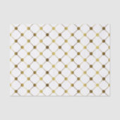 Elegant White en Gold Dot Grid Tissuepapier (Voorkant)