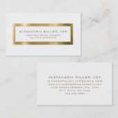 Elegant White en Gold Estate Planning Visitekaartje (Voorkant / Achterkant)
