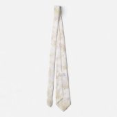 Elegant White en Gold Fern Leaf Wedding Stropdas (Achterkant)