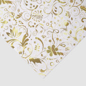 Elegant White en Gold Floral Damaskers Tissuepapier (Detail)