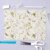 Elegant White en Gold Floral Damaskers Tissuepapier (Craft)
