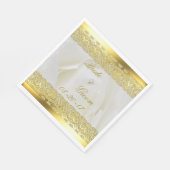 Elegant White en Gold Floral Roos Servet (Hoek)