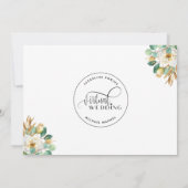 Elegant White en Gold Floral Virtual Wedding Invi Kaart (Achterkant)