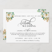 Elegant White en Gold Floral Virtual Wedding Invi Kaart (Voorkant / Achterkant)