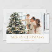 Elegant White en Gold Foil-fotokerstkaarten Feestdagenkaart (Voorkant)