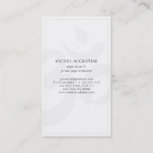 Elegant White en Gold Foil Lotus Yoga Instructor Visitekaartje (Achterkant)