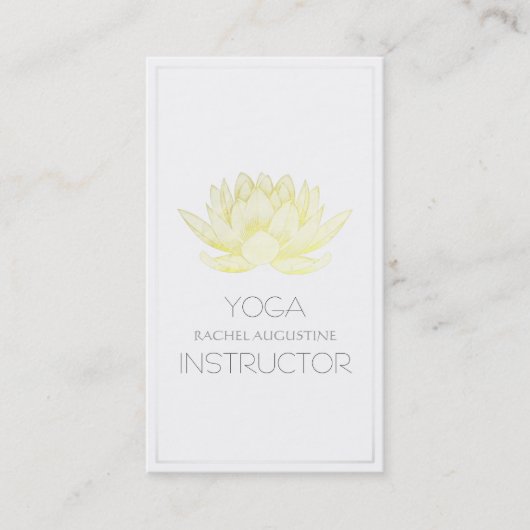 Elegant White en Gold Foil Lotus Yoga Instructor Visitekaartje (Voorkant)
