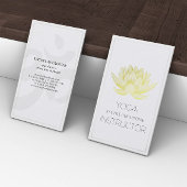 Elegant White en Gold Foil Lotus Yoga Instructor Visitekaartje