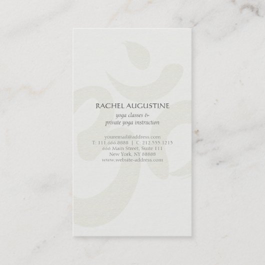 Elegant White en Gold Foil Lotus Yoga Instructor Visitekaartje (Achterkant)