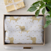Elegant White en Gold Foil Reindeer Kerstmis Tissuepapier (Geschenk)