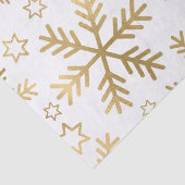 Elegant White en Gold Foil Snowflakes kerst Tissuepapier (Detail)