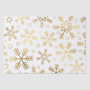 Elegant White en Gold Foil Snowflakes kerst Tissuepapier