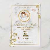 Elegant White en Gold Folie Uitnodiging (Voorkant)