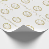 Elegant White en Gold Glitter 50 en Fabulous Cadeaupapier (Hoek)