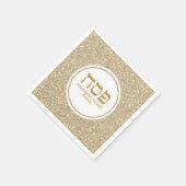 Elegant White en Gold Glitter Hebreeuwse Passover Servet (Hoek)