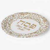 Elegant White en Gold Hebrew Pesach Passover Papieren Bordje (Gekanteld)