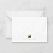 Elegant White en Gold Initiaal Logo Notitiekaartje (Achterkant)