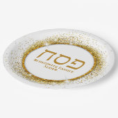 Elegant White en Gold Jewish Passover Seder Papieren Bordje (Gekanteld)