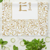 Elegant White en Gold Jewish Passover Theedoek (Gevouwen)