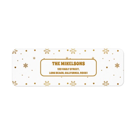 Elegant White en Gold Kerstmis Etiket (Voorkant)