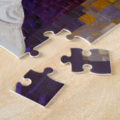 Elegant White en Gold Klimt Style Dog Mosaic Legpuzzel (Zijkant)