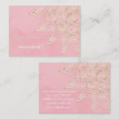 Elegant White en Gold Mandala Blush Pink Design Visitekaartje (Voorkant / Achterkant)