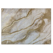 Elegant White en Gold Marble Modern Trendy Snijplank (Voorkant)