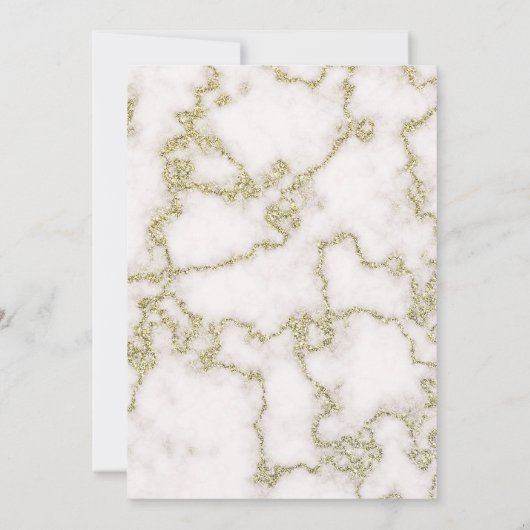 Elegant White en Gold Marble Trunk Party nodigt ui Kaart (Achterkant)
