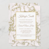 Elegant White en Gold Marble Trunk Party nodigt ui Kaart (Voorkant / Achterkant)