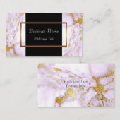 Elegant White en Gold Marble Visitekaartje (Voorkant / Achterkant)