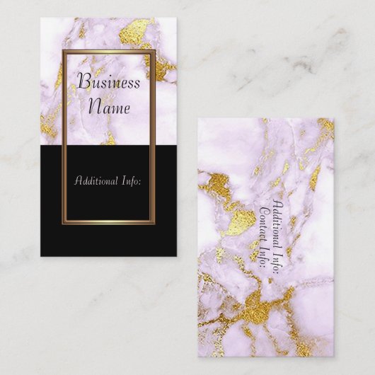 Elegant White en Gold Marble Visitekaartje 2 (Voorkant / Achterkant)