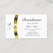 Elegant White en Gold met Monogram grafische Initi Visitekaartje (Achterkant)