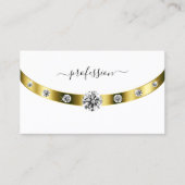 Elegant White en Gold met Monogram grafische Initi Visitekaartje (Voorkant)