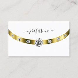Elegant White en Gold met Monogram grafische Initi Visitekaartje
