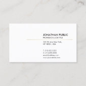 Elegant White en Gold Minimalistics Plain Modern Visitekaartje (Voorkant)