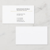 Elegant White en Gold Modern Plain Simple Visitekaartje (Voorkant / Achterkant)
