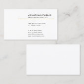 Elegant White en Gold Modern Simple Plain Visitekaartje (Voorkant / Achterkant)