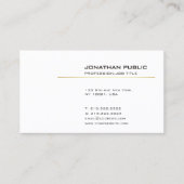 Elegant White en Gold Modern Simple Plain Visitekaartje (Voorkant)