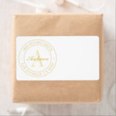 Elegant White en Gold Monogram Etiket (Insitu)