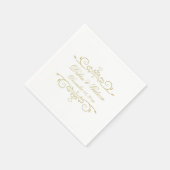 Elegant White en Gold Monogram Servetten (Hoek)